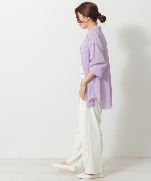 URBAN RESEARCH Sonny Label(アーバンリサーチサニーレーベル)の「ジョーゼットストレートパンツ(その他パンツ・レディース・ブラック/オフホワイト/グリーン・36/38)」の12枚目の写真