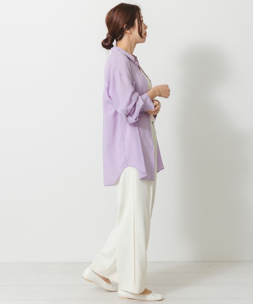 URBAN RESEARCH Sonny Label(アーバンリサーチサニーレーベル)の「ジョーゼットストレートパンツ(その他パンツ・レディース・ブラック/オフホワイト/グリーン・36/38)」の14枚目の写真