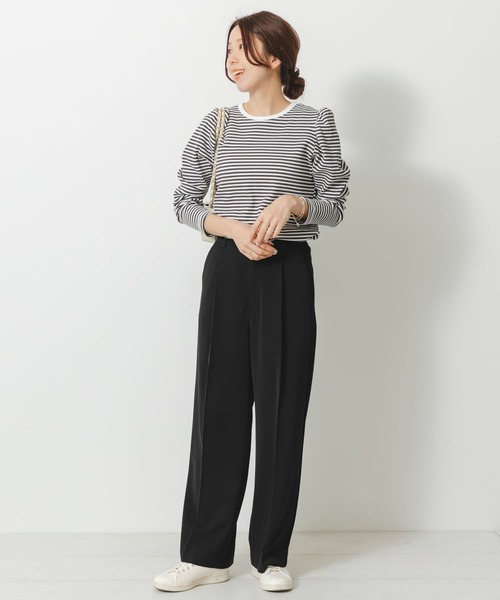 URBAN RESEARCH Sonny Label(アーバンリサーチサニーレーベル)の「ジョーゼットストレートパンツ(その他パンツ・レディース・ブラック/オフホワイト/グリーン・36/38)」の20枚目の写真
