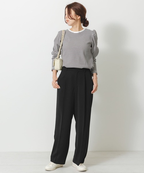 URBAN RESEARCH Sonny Label(アーバンリサーチサニーレーベル)の「ジョーゼットストレートパンツ(その他パンツ・レディース・ブラック/オフホワイト/グリーン・36/38)」の21枚目の写真