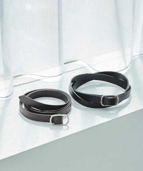 coen（コーエン）の「レザーピンレスナローベルト（ベルト・レディース・ダークブラウン/ブラック・FREE）」の5枚目の写真