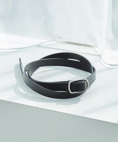 coen（コーエン）の「レザーピンレスナローベルト（ベルト・レディース・ダークブラウン/ブラック・FREE）」の6枚目の写真