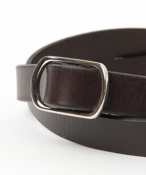 coen（コーエン）の「レザーピンレスナローベルト（ベルト・レディース・ダークブラウン/ブラック・FREE）」の3枚目の写真