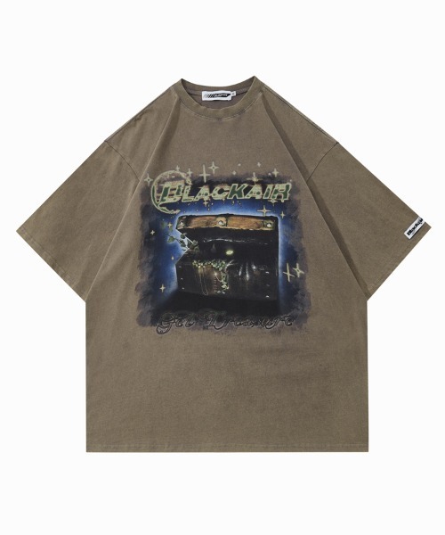  Jeans★半袖 クルーネック ロゴ バックプリント Tシャツ オーバーサイズ バックプリントグラフィックロゴ クルーネック