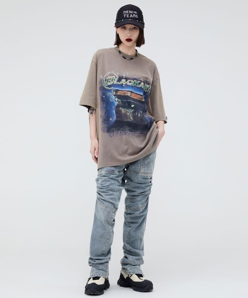  Jeans 半袖 クルーネック ロゴ バックプリント Tシャツ 01222007528.jpg