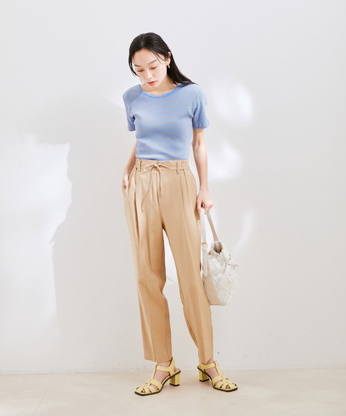 VIS（ビス）の「【洗える】【前後2WAY】テレコ半袖プルオーバー（Tシャツ/カットソー・レディース・ブラック/ブラウン系その他/ブルー系その他5/ホワイト・FREE）」の12枚目の写真