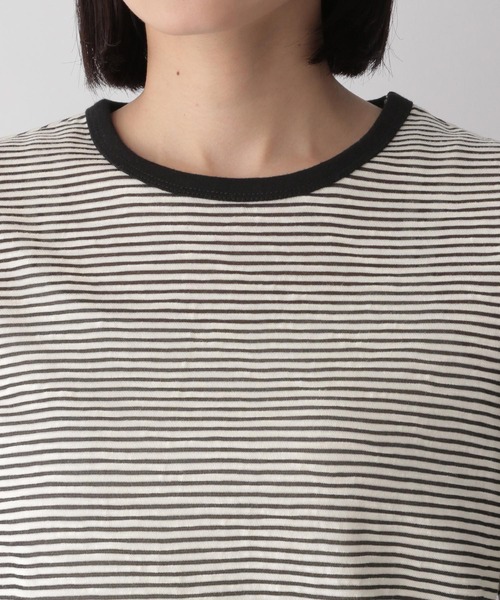 LOWRYS FARM（ローリーズファーム）の「シアーボーダーＴシャツ５Ｓ　195483（Tシャツ/カットソー・レディース・ホワイト/ブルー/ブラウン/ブラック・FREE）」の15枚目の写真