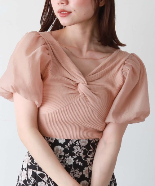 archives(アルシーヴ)の「2wayチェーンツイストドッキングニット(Tシャツ/カットソー・レディース・ブラック/オレンジ/オフホワイト・MEDIUM)」の3枚目の写真