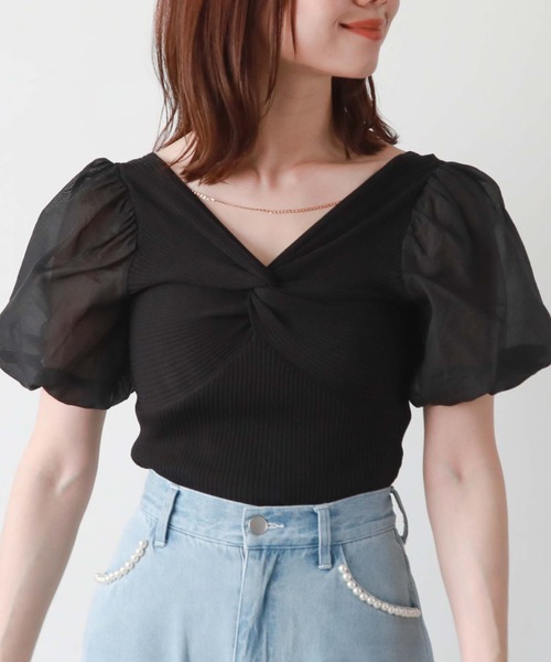 archives(アルシーヴ)の「2wayチェーンツイストドッキングニット(Tシャツ/カットソー・レディース・ブラック/オレンジ/オフホワイト・MEDIUM)」の13枚目の写真