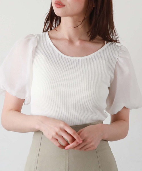 archives(アルシーヴ)の「2wayチェーンツイストドッキングニット(Tシャツ/カットソー・レディース・ブラック/オレンジ/オフホワイト・MEDIUM)」の15枚目の写真