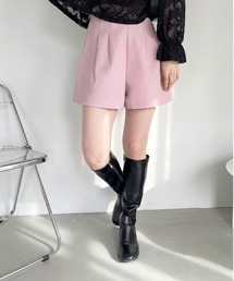 【ウェスト細見えでスタイルアップ♪】ハイウエスト ショートパンツ