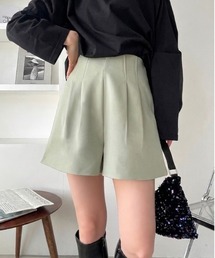 【ウェスト細見えでスタイルアップ♪】ハイウエスト ショートパンツ