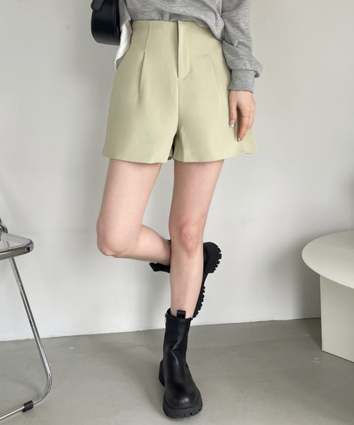 epa ハイウエストショートパンツ(ベージュ) コウベレタス KOBE LETTUCE チェック柄ハイウエストショート