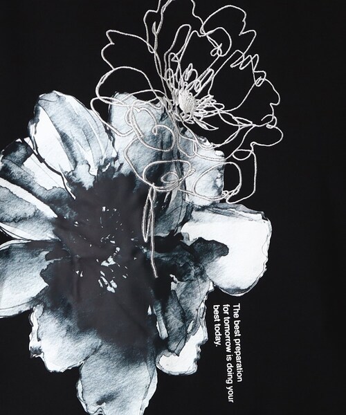 tk.TAKEO KIKUCHI（ティーケータケオキクチ）の「◆ウォーターフラワーTシャツ（Tシャツ/カットソー・メンズ・ブラック/ホワイト・02/01/03）」の14枚目の写真