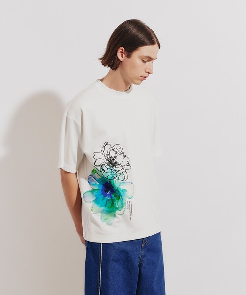 tk.TAKEO KIKUCHI（ティーケータケオキクチ）の「◆ウォーターフラワーTシャツ（Tシャツ/カットソー・メンズ・ブラック/ホワイト・02/01/03）」の22枚目の写真