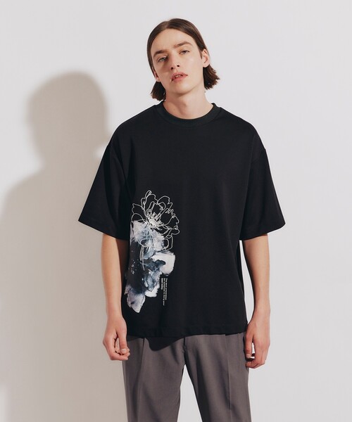 tk.TAKEO KIKUCHI（ティーケータケオキクチ）の「◆ウォーターフラワーTシャツ（Tシャツ/カットソー・メンズ・ブラック/ホワイト・02/01/03）」の18枚目の写真