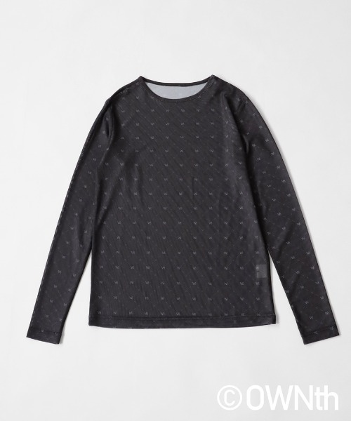 OWNth(オンス)の「モノグラムシアーメッシュトップス(Tシャツ/カットソー・レディース・ブラック/グレー系その他/グリーン/ブルー・FREE)」の21枚目の写真