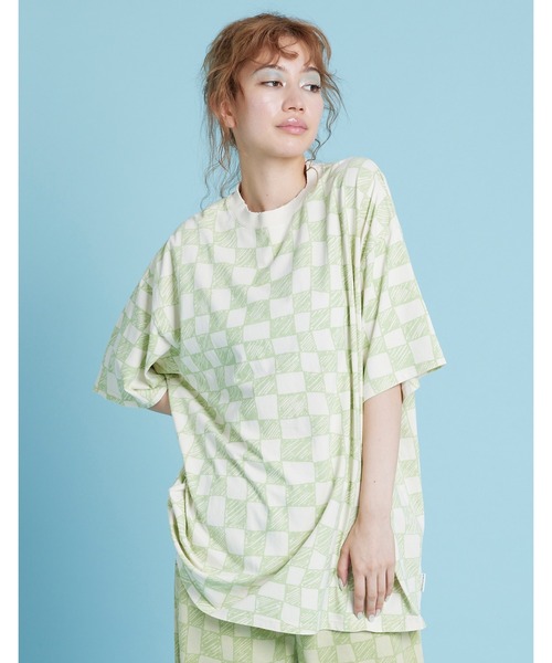 【セール】Checker big tee（Tシャツ/カットソー）｜Little sunny bite（リトルサニーバイト）