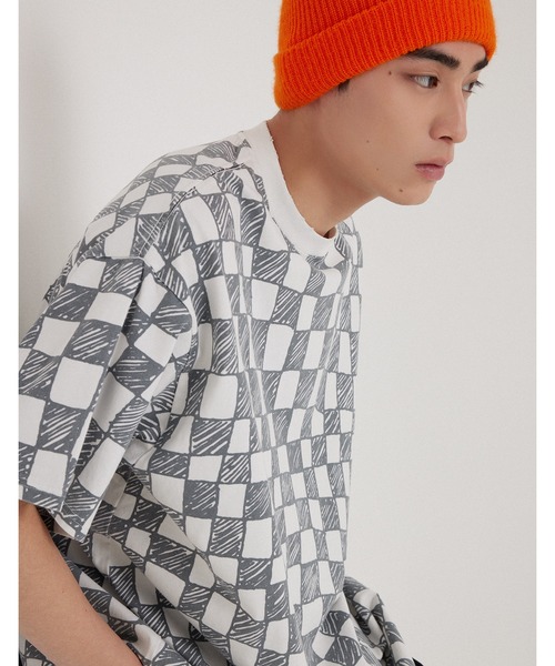 Little sunny bite（リトルサニーバイト）の「Checker big tee（Tシャツ/カットソー・レディース・ブラック/ピンク/グリーン・SMALL/MEDIUM）」の2枚目の写真