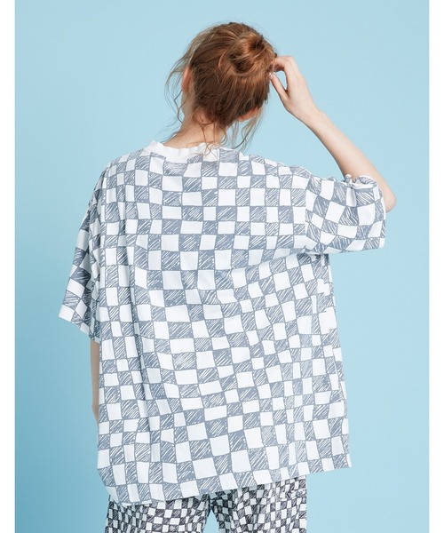 Little sunny bite（リトルサニーバイト）の「Checker big tee（Tシャツ/カットソー・レディース・ブラック/ピンク/グリーン・SMALL/MEDIUM）」の6枚目の写真