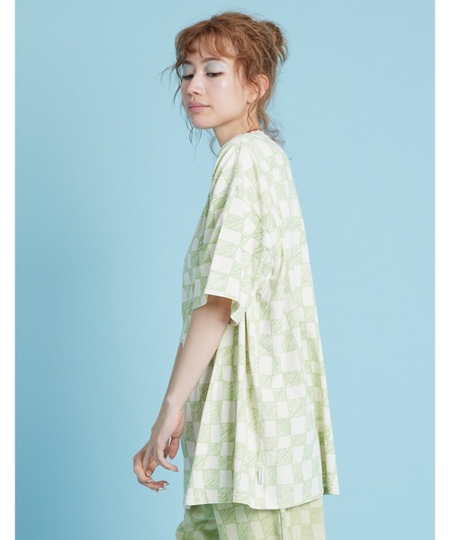 Little sunny bite（リトルサニーバイト）の「Checker big tee（Tシャツ/カットソー・レディース・ブラック/ピンク/グリーン・SMALL/MEDIUM）」の13枚目の写真