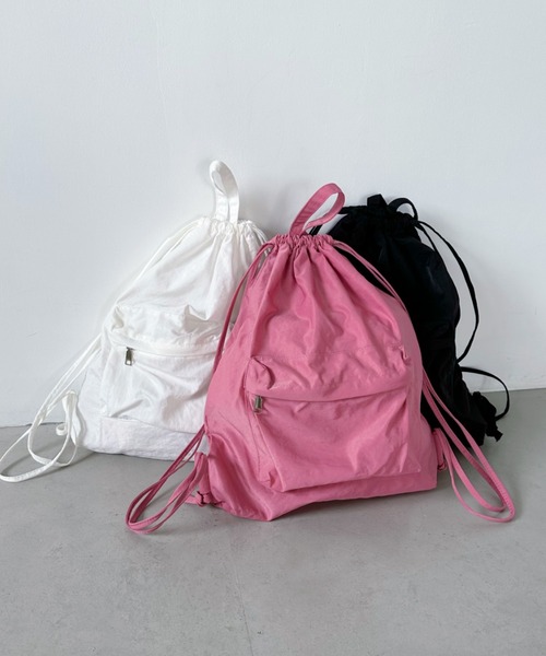 CLEA(クレア)の「カジュアルナップザック/リュック(バックパック/リュック・レディース・ブラック/ピンク/ホワイト/ベージュ・FREE)」の4枚目の写真
