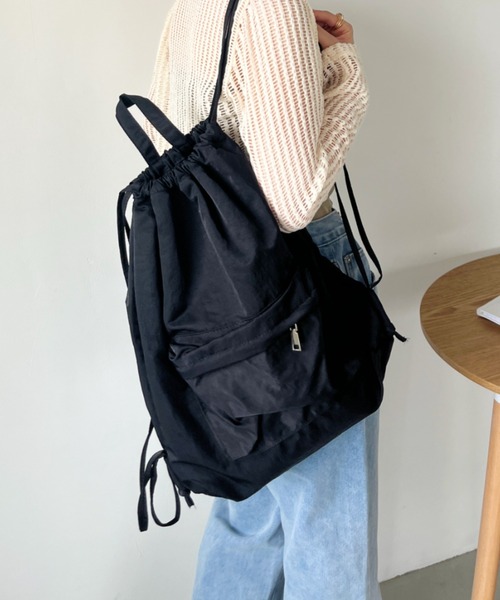CLEA(クレア)の「カジュアルナップザック/リュック(バックパック/リュック・レディース・ブラック/ピンク/ホワイト/ベージュ・FREE)」の2枚目の写真