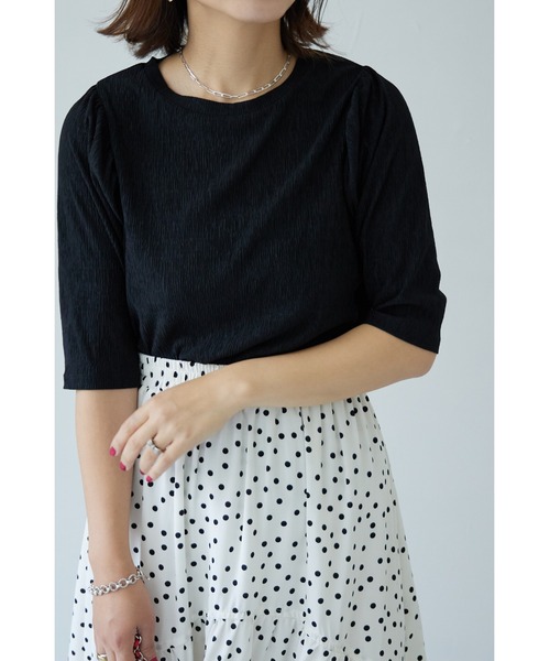 &. NOSTALGIA(アンドドットノスタルジア)の「【ZOZO限定】タックスリーブシアープルオーバー(Tシャツ/カットソー・レディース・ピンク/クリーム/ブラック・FREE)」の12枚目の写真