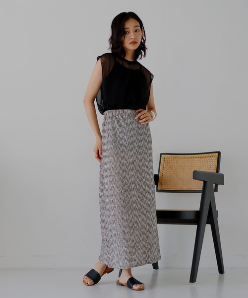  hellam（へラム）の「シアーニット ノースリタンク（ニット/セーター・レディース・ブラック/オフホワイト/ブラウン/グレー・FREE）」の9枚目の写真