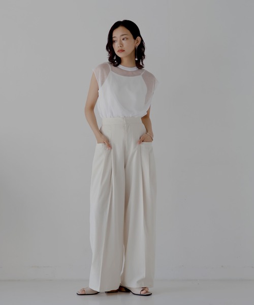  hellam（へラム）の「シアーニット ノースリタンク（ニット/セーター・レディース・ブラック/オフホワイト/ブラウン/グレー・FREE）」の21枚目の写真
