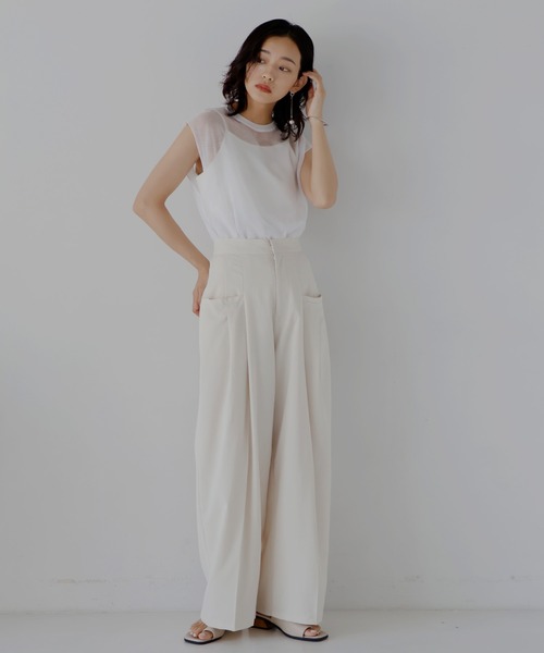  hellam（へラム）の「シアーニット ノースリタンク（ニット/セーター・レディース・ブラック/オフホワイト/ブラウン/グレー・FREE）」の22枚目の写真