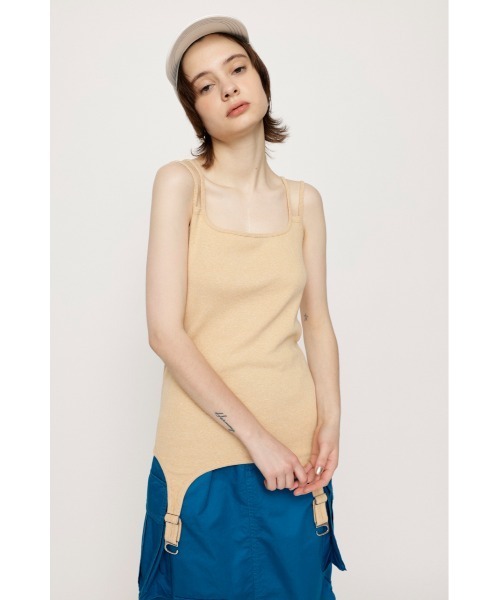 キャミソール 2way knit tank camisole - 2wayニットタンクキャミソール - 2way Cami & Padded Tanktop(FREE WHITE): : ウィメンズ｜UNITED
