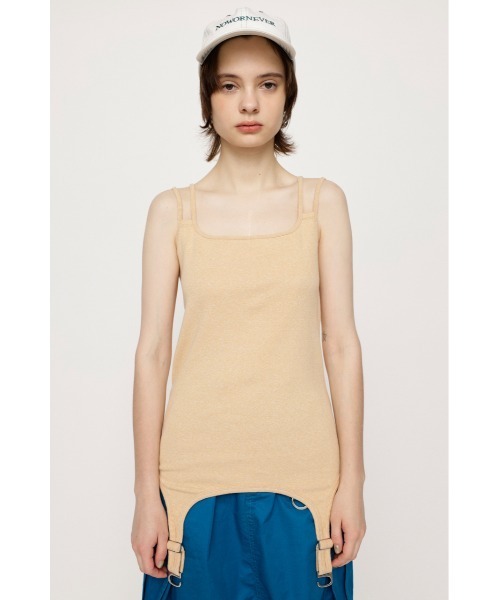 キャミソール 2way knit tank camisole - 2wayニットタンクキャミソール - TALLサイズ 〕 【前後2WAY】アルビ二スタスムース キャミソール