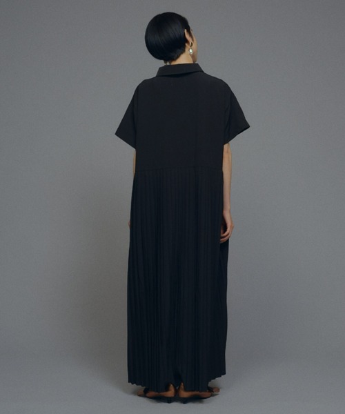 manana suerte（マニャーナスエルテ）の「サイズ展開あり　アシンメトリープリーツワンピース（ワンピース・レディース・ベージュ/ピンク/ブラック/カーキ・0/FREE）」の9枚目の写真