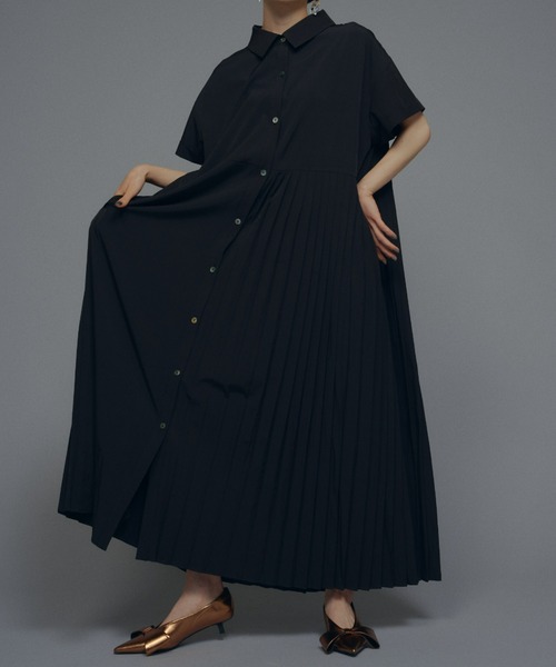 manana suerte（マニャーナスエルテ）の「サイズ展開あり　アシンメトリープリーツワンピース（ワンピース・レディース・ベージュ/ピンク/ブラック/カーキ・0/FREE）」の12枚目の写真