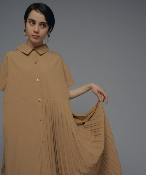 manana suerte（マニャーナスエルテ）の「サイズ展開あり　アシンメトリープリーツワンピース（ワンピース・レディース・ベージュ/ピンク/ブラック/カーキ・0/FREE）」の22枚目の写真