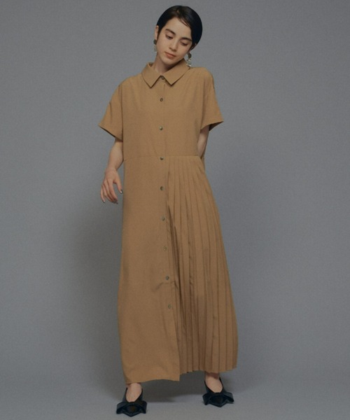 manana suerte（マニャーナスエルテ）の「サイズ展開あり　アシンメトリープリーツワンピース（ワンピース・レディース・ベージュ/ピンク/ブラック/カーキ・0/FREE）」の18枚目の写真