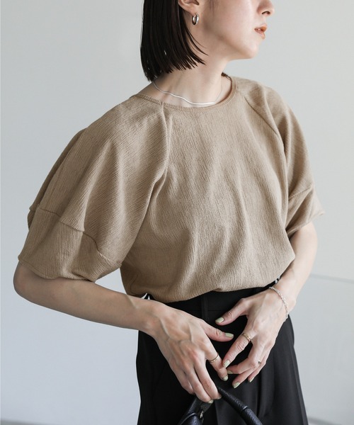 select MOCA（セレクトモカ）の「2wayランタンスリーブトップス（Tシャツ/カットソー・レディース・グレイッシュベージュ/アイボリー/ブラック・FREE）」の12枚目の写真