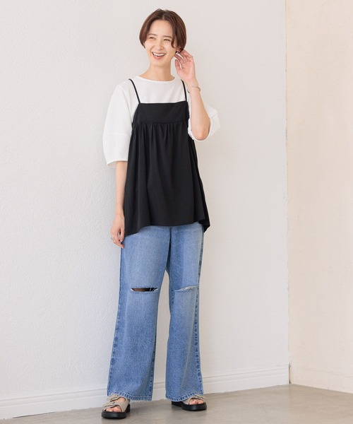 LEPSIM（レプシィム）の「キャミブラウスチュニック　906296（キャミソール・レディース・ブラック/アイボリー・FREE）」の3枚目の写真