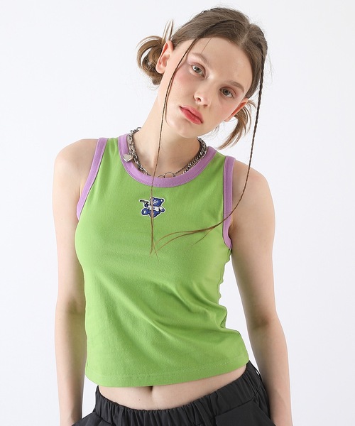 BadBlue（バッドブルー）の「【BadBlue 】BadBear Patch Sleeveless Lime（タンクトップ・レディース・ライム・FREE）」の2枚目の写真