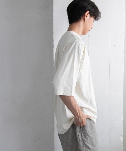 FORK&SPOON（フォークアンドスプーン）の「『吸水速乾』『接触冷感』FORK&SPOON　プレーティング 5分袖 Tシャツ（Tシャツ/カットソー・メンズ・アイボリー/チャコールグレー/モカ・4/5）」の6枚目の写真