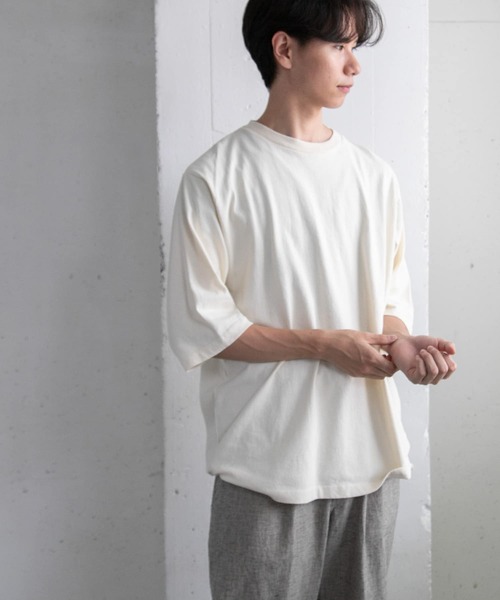 FORK&SPOON（フォークアンドスプーン）の「『吸水速乾』『接触冷感』FORK&SPOON　プレーティング 5分袖 Tシャツ（Tシャツ/カットソー・メンズ・アイボリー/チャコールグレー/モカ・4/5）」の18枚目の写真