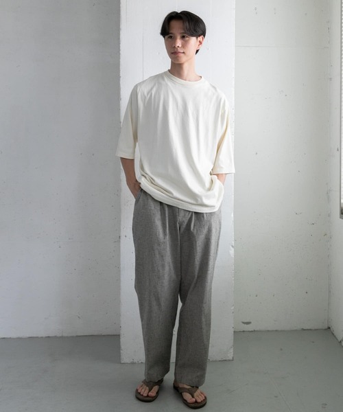 FORK&SPOON（フォークアンドスプーン）の「『吸水速乾』『接触冷感』FORK&SPOON　プレーティング 5分袖 Tシャツ（Tシャツ/カットソー・メンズ・アイボリー/チャコールグレー/モカ・4/5）」の4枚目の写真