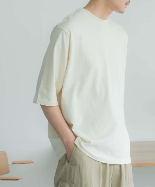 FORK&SPOON（フォークアンドスプーン）の「『吸水速乾』『接触冷感』FORK&SPOON　プレーティング 5分袖 Tシャツ（Tシャツ/カットソー・メンズ・アイボリー/チャコールグレー/モカ・4/5）」の12枚目の写真