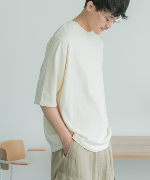 FORK&SPOON（フォークアンドスプーン）の「『吸水速乾』『接触冷感』FORK&SPOON　プレーティング 5分袖 Tシャツ（Tシャツ/カットソー・メンズ・アイボリー/チャコールグレー/モカ・4/5）」の14枚目の写真