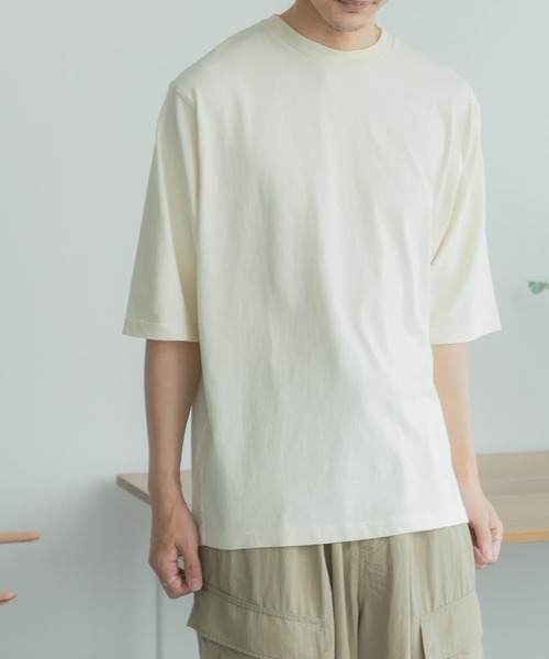 FORK&SPOON（フォークアンドスプーン）の「『吸水速乾』『接触冷感』FORK&SPOON　プレーティング 5分袖 Tシャツ（Tシャツ/カットソー・メンズ・アイボリー/チャコールグレー/モカ・4/5）」の7枚目の写真