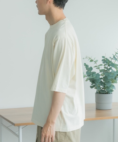 FORK&SPOON（フォークアンドスプーン）の「『吸水速乾』『接触冷感』FORK&SPOON　プレーティング 5分袖 Tシャツ（Tシャツ/カットソー・メンズ・アイボリー/チャコールグレー/モカ・4/5）」の10枚目の写真