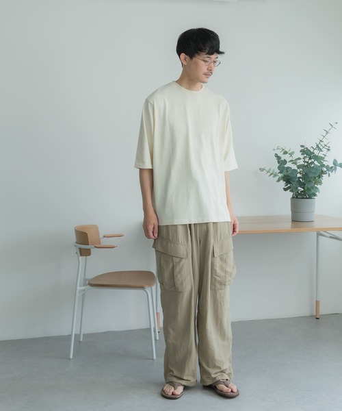 FORK&SPOON（フォークアンドスプーン）の「『吸水速乾』『接触冷感』FORK&SPOON　プレーティング 5分袖 Tシャツ（Tシャツ/カットソー・メンズ・アイボリー/チャコールグレー/モカ・4/5）」の19枚目の写真