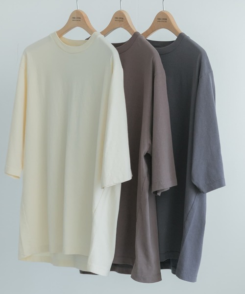 FORK&SPOON（フォークアンドスプーン）の「『吸水速乾』『接触冷感』FORK&SPOON　プレーティング 5分袖 Tシャツ（Tシャツ/カットソー・メンズ・アイボリー/チャコールグレー/モカ・4/5）」の5枚目の写真