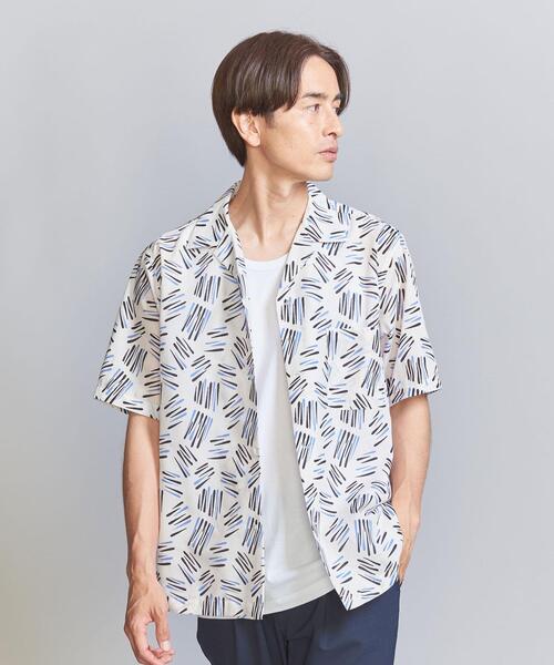 BEAUTY&YOUTH UNITED ARROWS（ビューティーアンドユースユナイテッドアローズ）の「ヒバナ パターン リラックス レギュラー オープンカラー シャツ（シャツ/ブラウス・メンズ・オフホワイト/ブラック/ダークグレー・L/M/S/XL）」の2枚目の写真